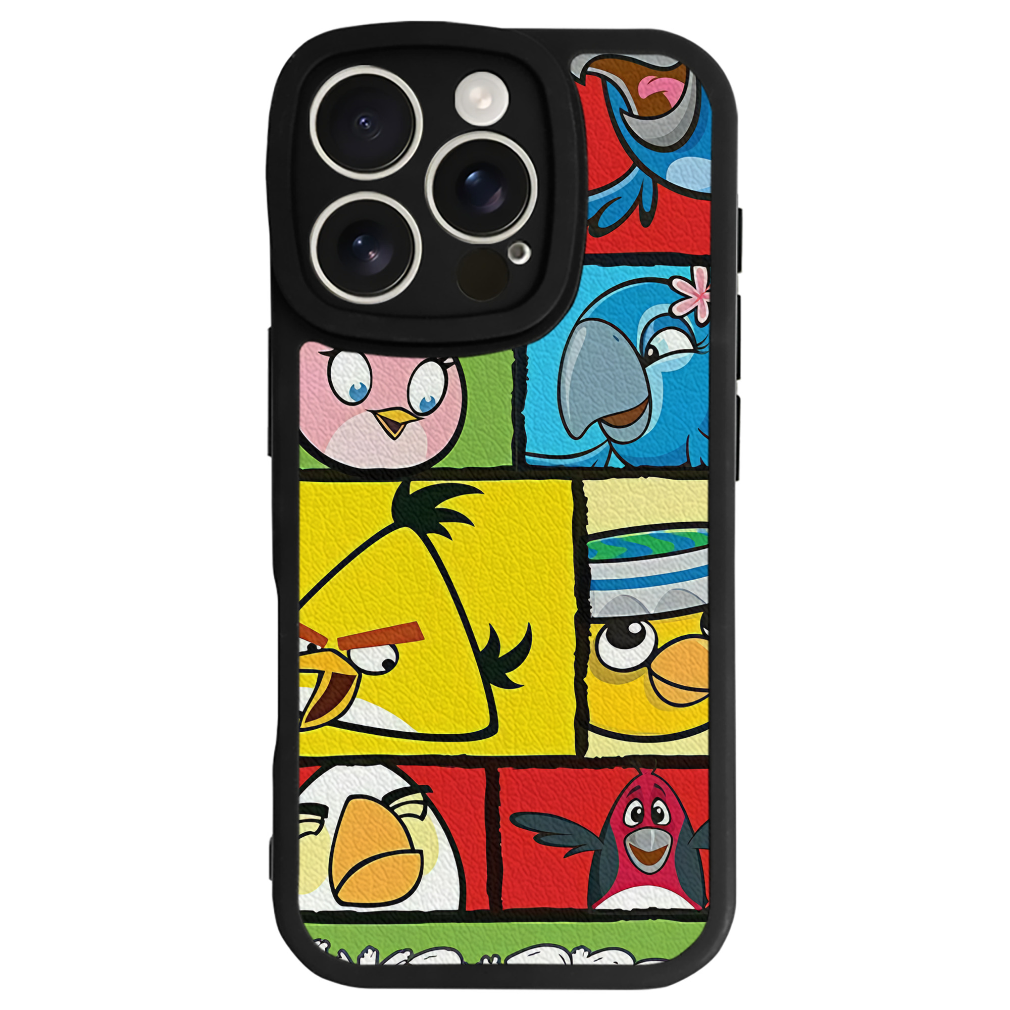 （画像用） Angry Birds アングリーバード 【iPhone 16シリーズ対応】シリコンスマホケース（レザー調） 材質：シリコン